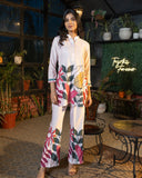 Bold botanic printed co-ord set with relaxed silhouette and stylish flair