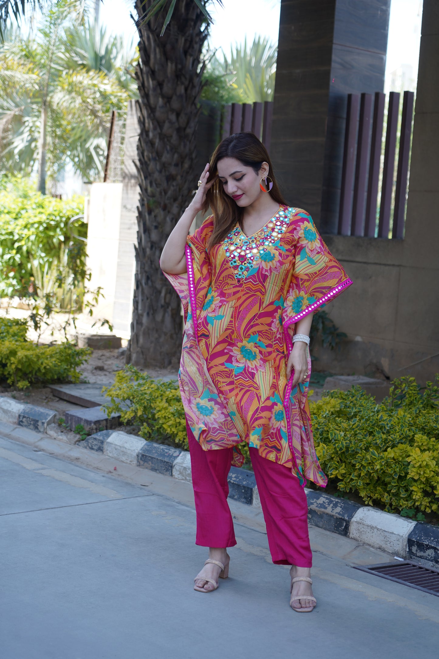 Mirror Work Kaftan set