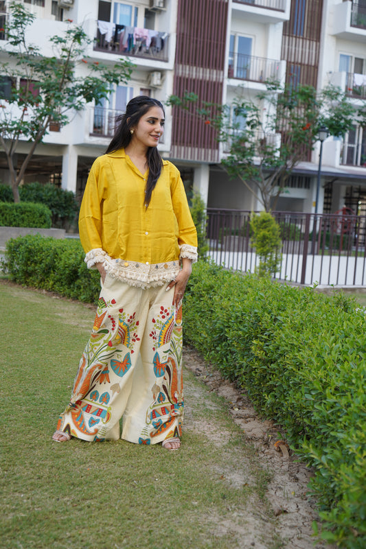 Elegant fringe yellow co-ord style for a chic look