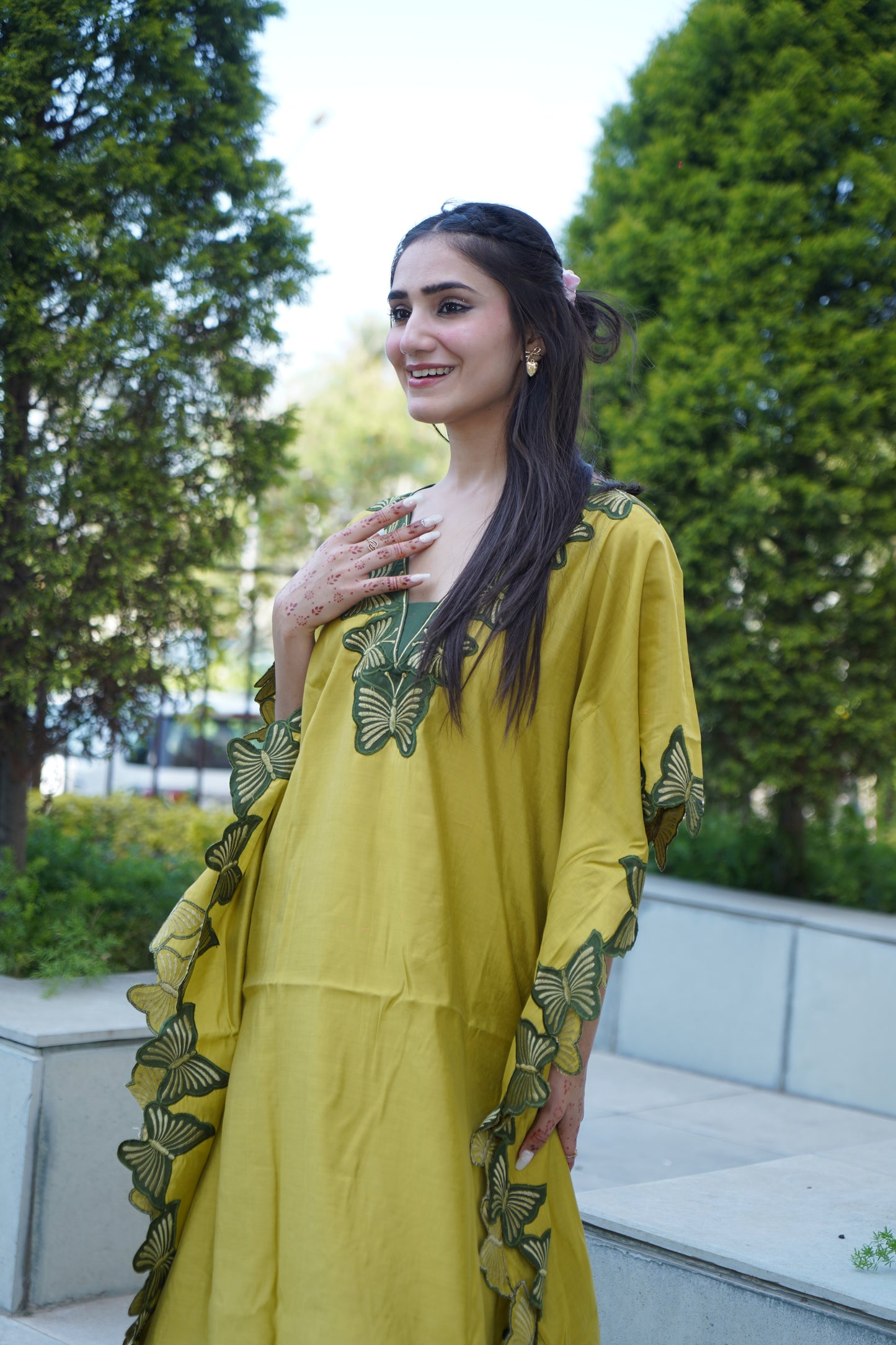 Premium satin kaftan style coord set for elegant occasions.