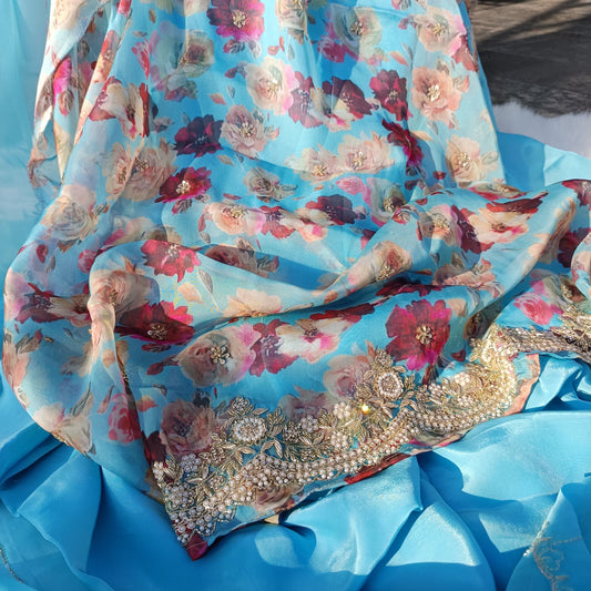 Close-up of the Pure Silk Suit showcasing its elegant handcrafted detailing and rich texture.