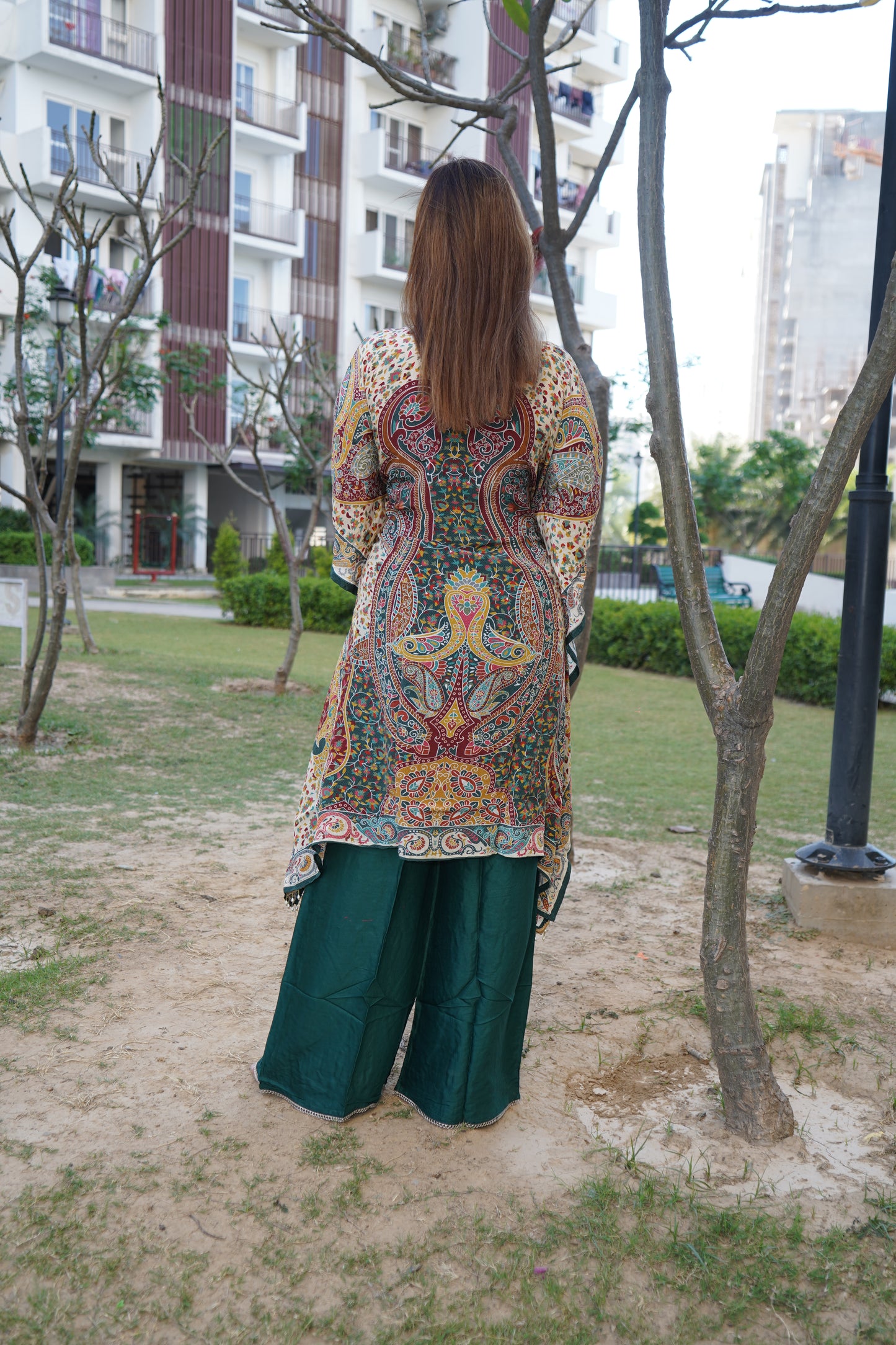 Stylish ethnic motif printed kaftan kurta for casual wear
