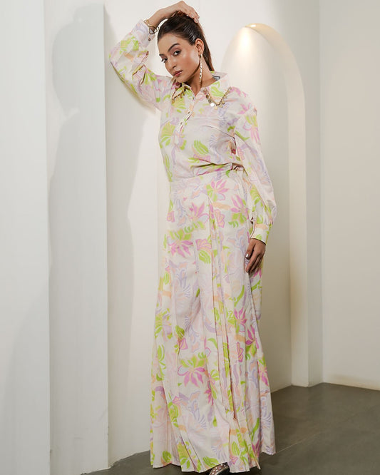 Sunlit charm yellow coord set for daytime outings and casual elegance