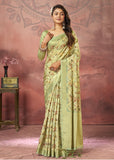 Floral Printed Zari Silk Saree