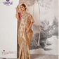 Cream-Coloured Silk Blend Banarasi Sarees