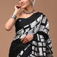 Pure Mul cotton Hand print saree with Blouse.