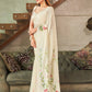 Women Chiffon White Printed Saree