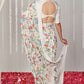 Charming Blooming Threads White Georgette Digital Printed Saree