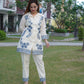  Chic white and grey cord set crafted with aari embroidery