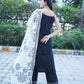 Classic Shehnaaz black embroidered straight suit for ethnic style.