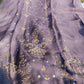 Full look of the Shimmer Organza Handwork Suit with matching bottom and dupatta.