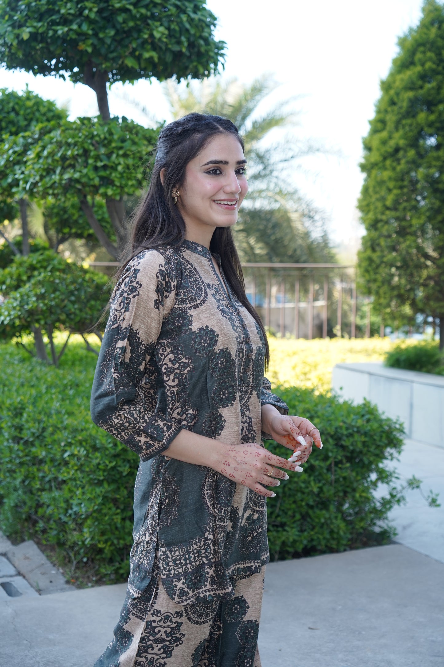 Modal Print Shirt and Palazzo Set