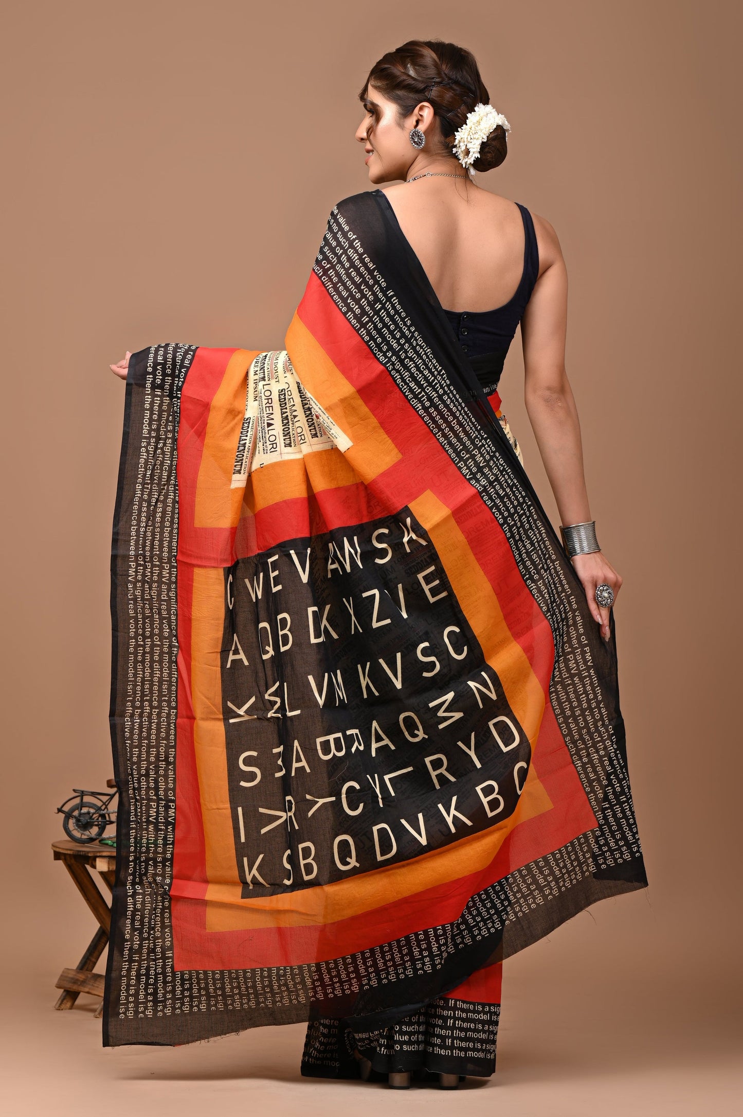 Printed Pure Cotton Mulmul Saree With Blouse