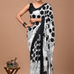 Bagru Printed White Cotton Saree