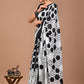 Bagru Printed White Cotton Saree