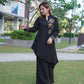 Designer handwork V-neck tunic paired with trousers.