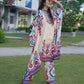 Designer white floral embroidered coord style for festive occasions
