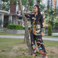 Elegant muslin digital print black co-ord set with modern design