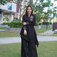 Elegant handwork V-neck tunic with matching trousers.