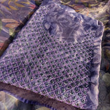 Elegant tissue silk suit with intricate hand embroidery on the neckline