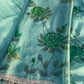 Ethereal tissue silk suit adorned with subtle paint strokes and a refined ethnic silhouette