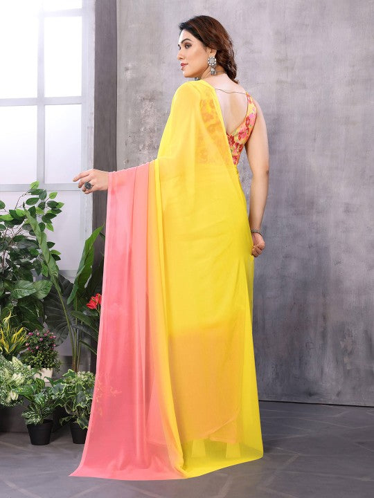 Ombre Pure Georgette Ready to Wear Leheriya Saree