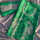  Hand-embroidered organza outfit with shimmering detail ideal for festive wear