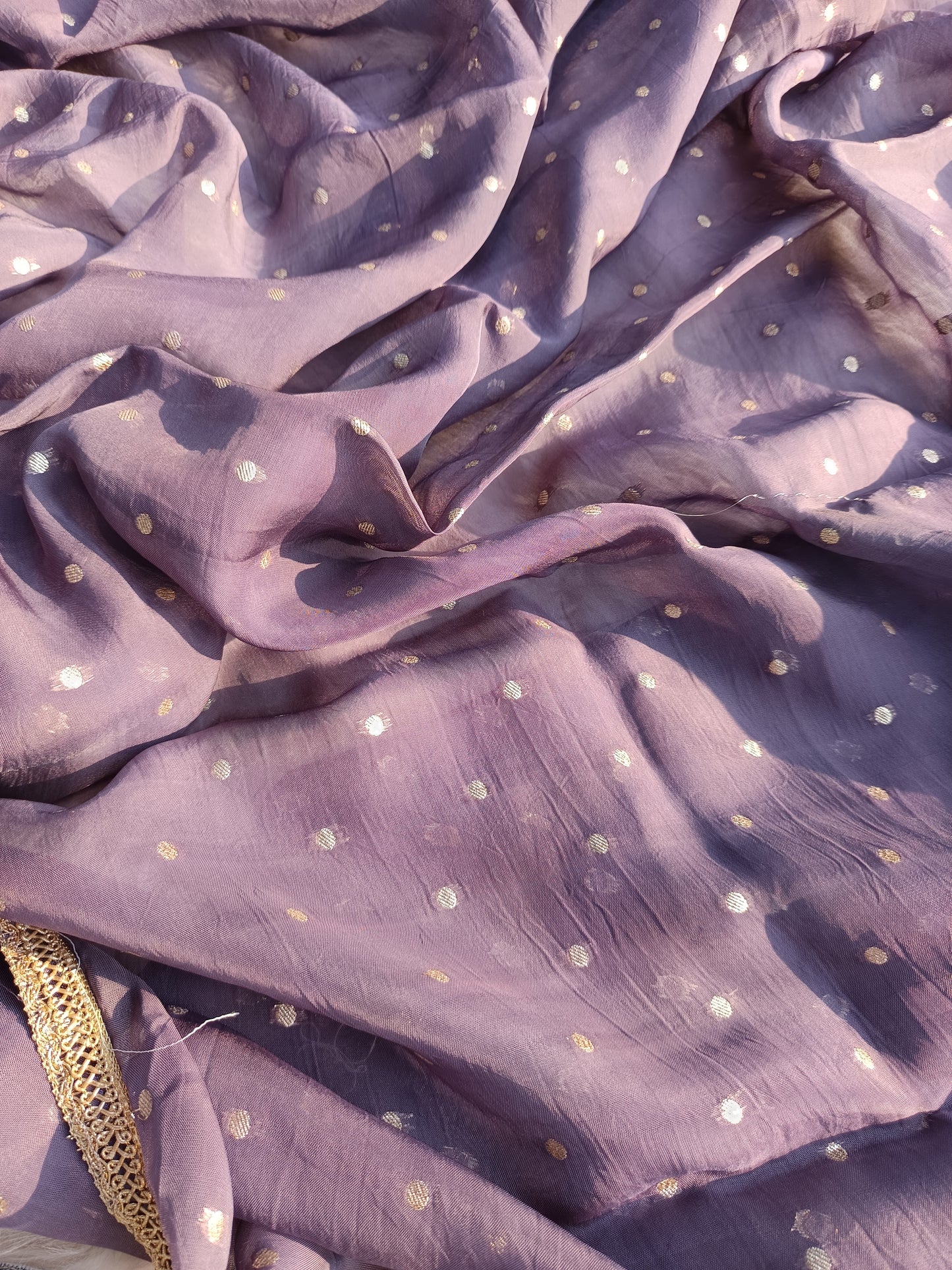 Shimmer Organza Suit styled for a festive event with coordinated accessories.