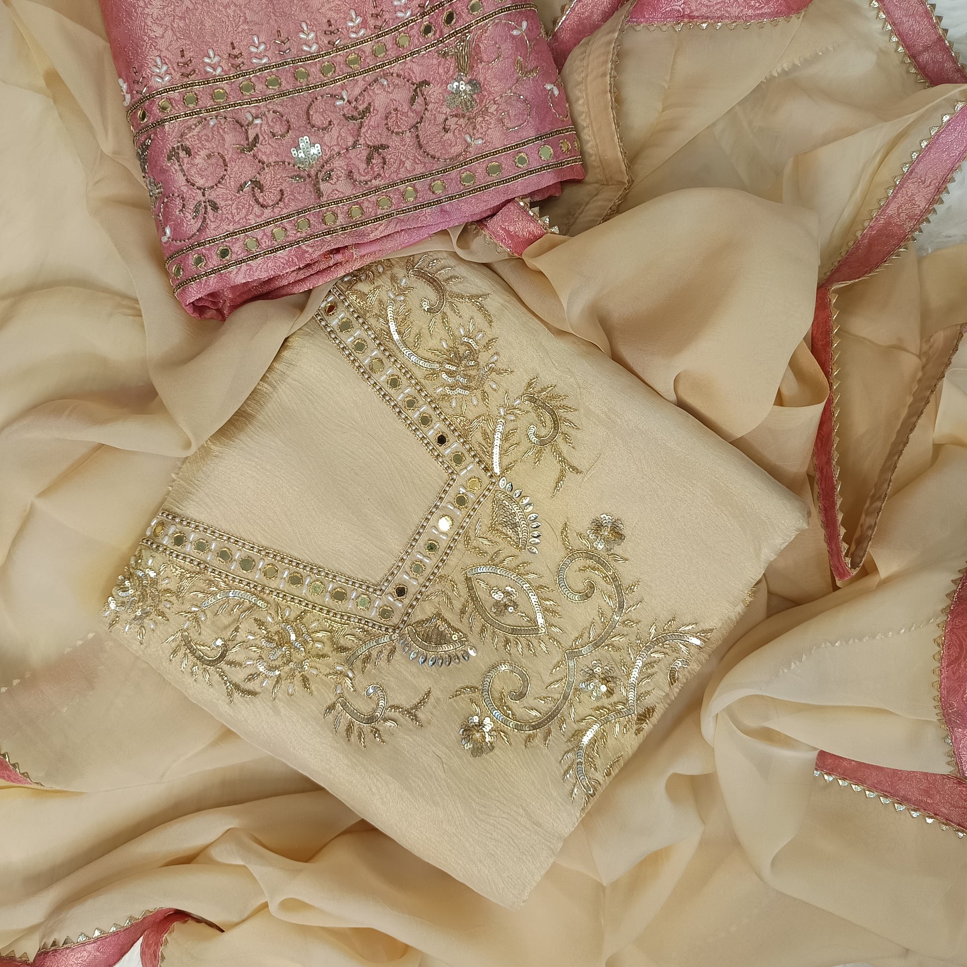 Close-up of the premium pure silk fabric texture and craftsmanship.