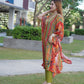 Graceful striped kaftan dress for a timeless style