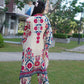  Graceful white floral embroidered straight coord style