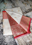 Woven Design Zari Soft Silk Floral Border Saree