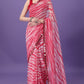 Glam Elegance Present Printed Leheria Georgette Saree (Pink)