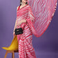 Glam Elegance Present Printed Leheria Georgette Saree (Pink)