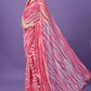 Glam Elegance Present Printed Leheria Georgette Saree (Pink)