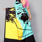 Soft Japan satin Multi saree with digital printed work