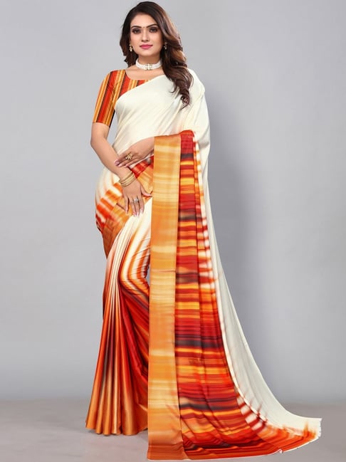 Soft Japan satin Multi saree with digital printed work