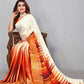 Soft Japan satin Multi saree with digital printed work