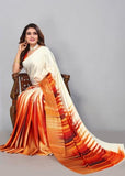 Soft Japan satin Multi saree with digital printed work