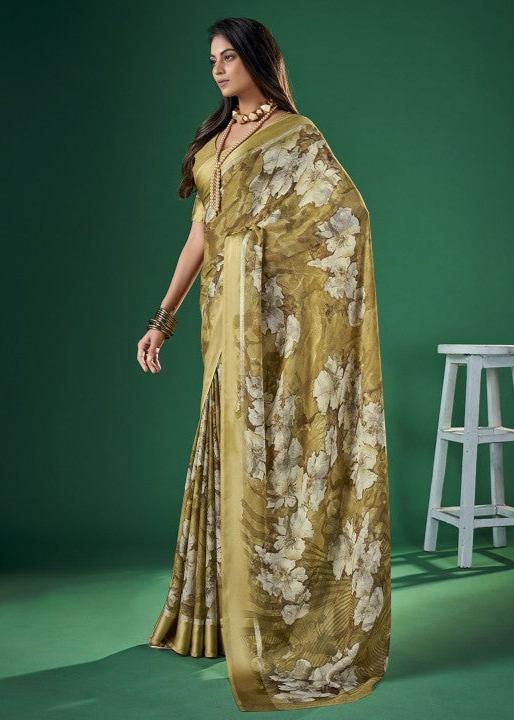 Women Floral Printed Saree With Blouse Piece