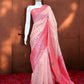 Pink & silver Organza Banarasi Saree by RedRuby Fashion, a blend of tradition and style.