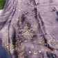 Zoomed-in view of the Shimmer Organza Suit’s hand-embellished sleeve craftsmanship.
