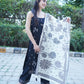 Stylish black embroidered Shehnaaz straight suit for festive wear."