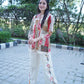 Trendy ethnic motifs printed cotton kurta with trouser.