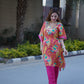 Trendy kaftan style adorned with mirror work details