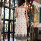 Embroidered Spaghetti-Strap Lucknowi Cotton Suit Set