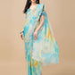 Abstract Print Saree with Scalloped Border