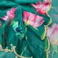 Red Ruby Green Organza Silk Saree with elegant sheen