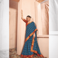 Teal & Gold Bandhani Printed Zari Saree