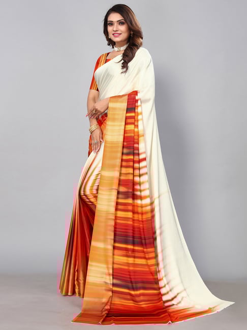 Soft Japan Satin Saree with digital artwork